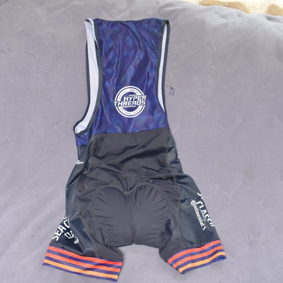 HYPER THREADS SEA OTTER CYCLING BIBSHORTS NWT US W'S SZ XL COMPETITION NAVY - Picture 4 of 6